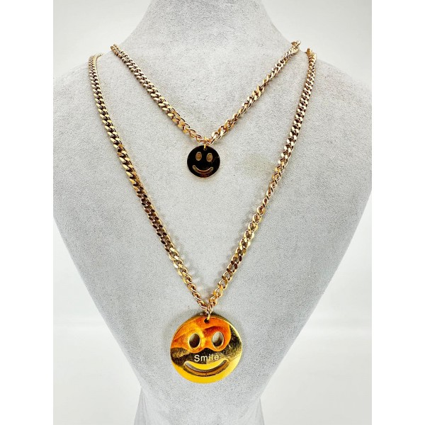 Rose İkili Gülen Yüz Kolye Rose İkili Gülen Yüz Kolye